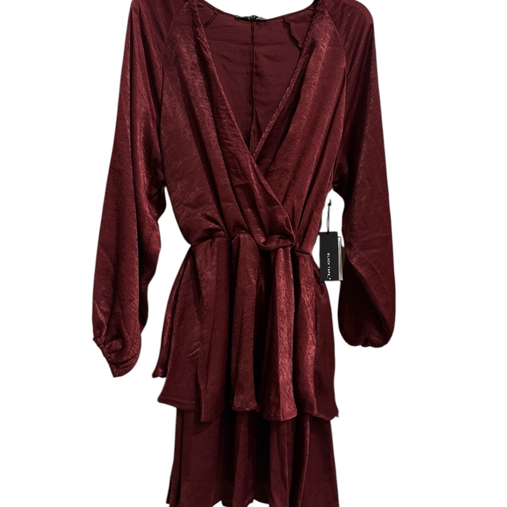 Black Tape Burgundy Wrap Dress Size Medium or XL